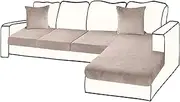 Sectional Couch Covers for 4-Piece Seat Cushion Velvet Separate L Shape Couch Cover Stretch Sofa Slipcover with 2 Pieces Pillowcases Furniture Protector (Sofa 3 Seater + 1 Chaise, Tan)