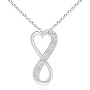 Pave-Set Diamond Infinity Heart Pendant
