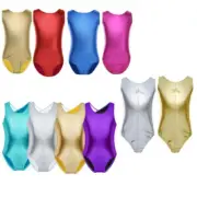 Kids Girls Ballet Dance Leotard Metallic Gymnastics Jumpsuit Stretchy Unitards