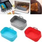 1/2Pcs Air Fryer Silicone Pot for Ninja Liner Handle Reusable Baking Basket Tray