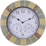 Garden Clocks Outdoor with Temperature and Humidity Clocks for The Garden Wall Mounted Waterproof Moistureproof and Dustproof