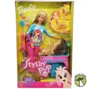 Barbie Stylin' Pup Doll and Puppy 2002 Mattel 56684