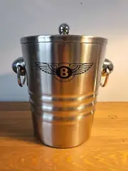 Bentley Motorcar Ice Bucket Polished Aluminum with Tongs
