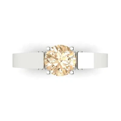 1.06Ct Round Cut Natural Morganite Solid Yellow/Gold Solitaire Engagement Ring