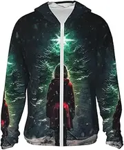 [Dwrepo] Girl Standing Under Tree Sun Protection Hoodie Jacket Lightweight Zip Up Long Sleeve sun hoodie with Pockets