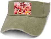 [Rrtsmsgh] Sweet Candy Leaky Top Cap Adjustable Leaky Top Cowboy Hat, Fashion Sun Visor Hat for Men Women,