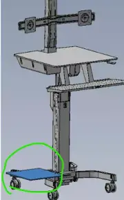 Ergotron 97-966 13" Base Tray for Workfit-C Mobile Cart