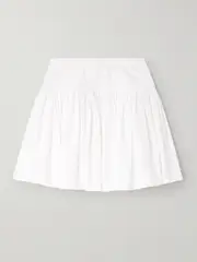 [Dolce & Gabbana] Dolce & Gabbana - Pleated Cotton-poplin Mini Skirt - White - IT42 IT 42 White