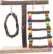 Totority Decorative Parrot Perch Interactive Bird Playground Training Stand for Parakeets Beautiful Craftsmanship Chewing and Decor for Bird Lovers