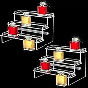Grarry Acrylic Risers Display Stand, Perfume Holder Organiser, 12” Acrylic Risers Compatible with Funko Pop Figures, 4 Tier Display Stand Holder for Perfume Shelves, Spice Racks, Cologne Stand, Cupcake Risers, Makeup Organiser