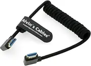 8K 2.1 HDMI High Speed Braided Coiled Cable Left Angle to Right Angle for Atomos Ninja V, Portkeys BM5, for Feelworld Monitor, for Canon C300, Z CAM E2, Sony FS5| FS7| A7S3 Cameras