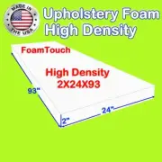 FoamTouch High Density Upholstery Foam Cushion 2" x 24" x 93" Custom Cut
