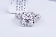 Bella Luce 11.10 Ctw Amkor Cut Square/Round Rhodium Over SS Ring Sz 8