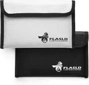 FLASLD Fireproof Money Bags, Fireproof Wallet Pouch, Small Safe Bag for Cash
