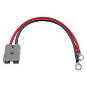 Hulk 4x4 50A Anderson Plug to 2x8mm Ring Terminals Cable Assembly with 50A Fuse - 400mm Long, HU6960