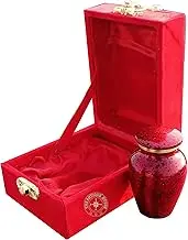 Celebration of Life Mini Red Small Cremation Keepsake Urn for Human Ashes - Beautiful and Timeless Find Comfort Everytime You Look at This Urn - with Red Box