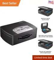 Portable Safe Box with Digital Keypad Lock, Small Steel Security Safe with Ca...