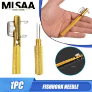 1PC Alloy Fishing Line Knot-tying Tool Tied Hook Manual Dual Needle Wire UK STOC