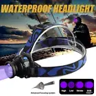 Rechargeable Battery UV LED Headlamp Flashlight Blacklight Head Light Build-in
