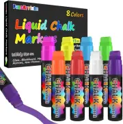 Window Markers 15mm Jumbo 8 Pack of Neon Chalk Pens Liquid Chalk Bright