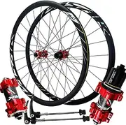 [ZECHAO] 700C Road Bike Wheelset,Disc Brake Rim 24H Hole Quick Release Hub for tire 700C*23C-45C Racing Road Bike Wheelset 8-12 Speed Wheelset (Color : Red, Size : XD)