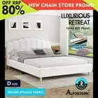 ALFORDSON Bed Frame Double Size Upholstered Platform Base White Boucle TANIA