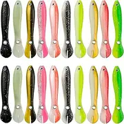 Soft Loach Bass Fishing Lures with Hopping Design - Slow Sinking Baits for Saltwater & Freshwater, 10 Colors, 20 Pack, ABS Material, 6g Weight, 10cm Length, Ideal for Bass/Trout/Pike in All Seasons