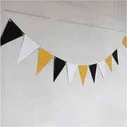 Bunting Flags 5M 18 Rose Gold Paper Bunting Triangle Garland Wedding Bridal Shower Pendant Decoration Bunting (Color : 1, Size : 5M 18 Flags)