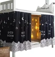 Teanea Bottom Bunk Bed Curtains Privacy Cloth Underbed Curtains for Low Loft Bed Twin, 2 Panels, Moon