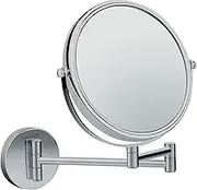 hansgrohe Pull-Out Shaving Mirror 7-inch Mirror in Chrome, 73561000