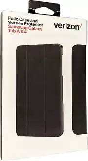 Verizon Folio Tablet Case + Screen Protector for Samsung Galaxy Tab A 8.0 Black