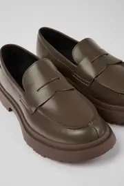 Walden Brown leather loafers for women