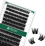 Lash Clusters 96 Pcs Cluster Lashes D Curl 8-16MIX DIY Lash Extensions Eyelash Clusters,KEYYOU Volume Wispy Individual Lashes Soft&Comfortable Easy DIY at Home(Y10,D-8-16MIX)