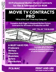 Motion Picture & TV CONTRACTS For Film Makers CD Rom Fill In & Print Out PDF