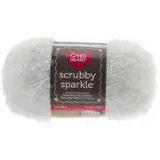 Red Heart Scrubby Sparkle Yarn-Marshmallow (Pack of 3 Skein)