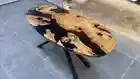 Dark Smoke BlackOval Black Resin Epoxy Table - River Table- Coffee, Dining Table