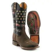 Men's Tin Haul 'OPEN SEASON' COWBOY BOOTS w/ Deer Hunter Sole Size 9 10 11 12 D