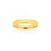 9ct Gold 3mm Width Flat Soft Edge Wedding Band