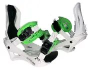 MEN'S ALTITUDE RIDER S/M SNOWBOARD BINDINGS 4X4 BURTON 3D & EST WHITE/LIME GREEN