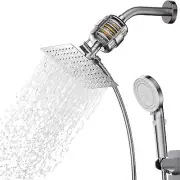 Filtered Shower Head 20 Stage Shower Filter 8″ Rain Shower Head with Handheld...