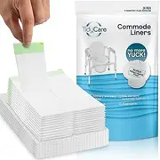 TidyCare Bedside Commode Liners - XL Convenience Pack - 24 Liners & 24 Super-Absorbent Pads - Universal Fit - White, Solid Plastic