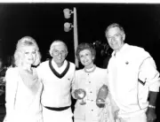 Aaron Spelling Charlton Heston 7x9 original photo #U9393