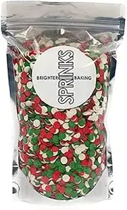 Sprinks Holly Jolly Sprinkles 500g | Festive Edible Cake Decorations | Holiday Baking Toppings for Cupcakes Cookies and Desserts | Candy Sweet Vibrant Colours