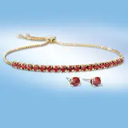 4-Carat Birthstone One And Only You Bracelet & Earrings Set
