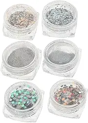 WOONEKY Crystal Reflective Nail Glitter Sparkly Diamond Nail Glitter Nail Art Supplies Nail Pigment Palette