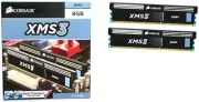 Corsair CMX8GX3M2A1600C9 8GB XMS3 PC-1600 DDR3 SDRAM 240pin Memory Module 2x4GB