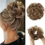 Synthetic Hair Bun Extensions Messy Curly Elastic Hair Scrunchies Hairpieces Synthetic Chignon Donut Updo Hair Pieces for Women (Bulk Buy : 1 PC, Color : 12-24)