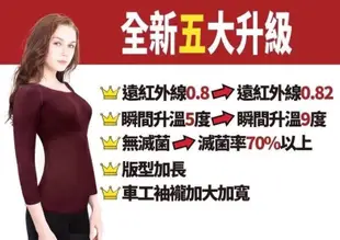 下殺1件199元【速塑女人】SPEED S.日本熱銷遠紅外線輕薄蓄熱七分暖暖衣 (黑、紅、藍、紫)