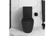 ACA 630x345x830mm Rimless Toilet Suite Black Bathroom Toilets seat Soft closing seat Back To Wall Top/Bottom Inlet WELS