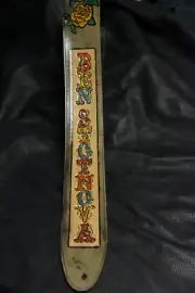 Leather guitar strap custom tooled hand made " personal " new made in USA